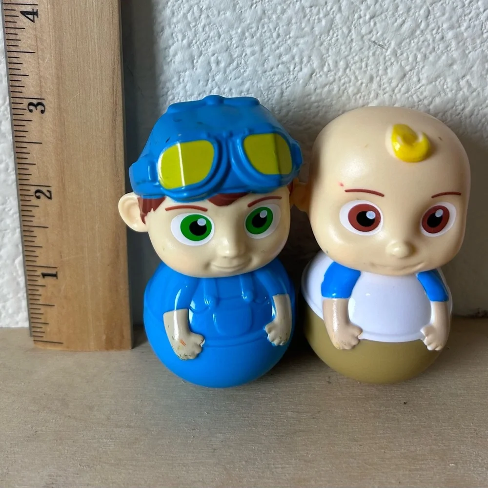Weebles Cocomelon JJ and Tom Tom Lot Of 2 You Tube Children’s Toy Rolly